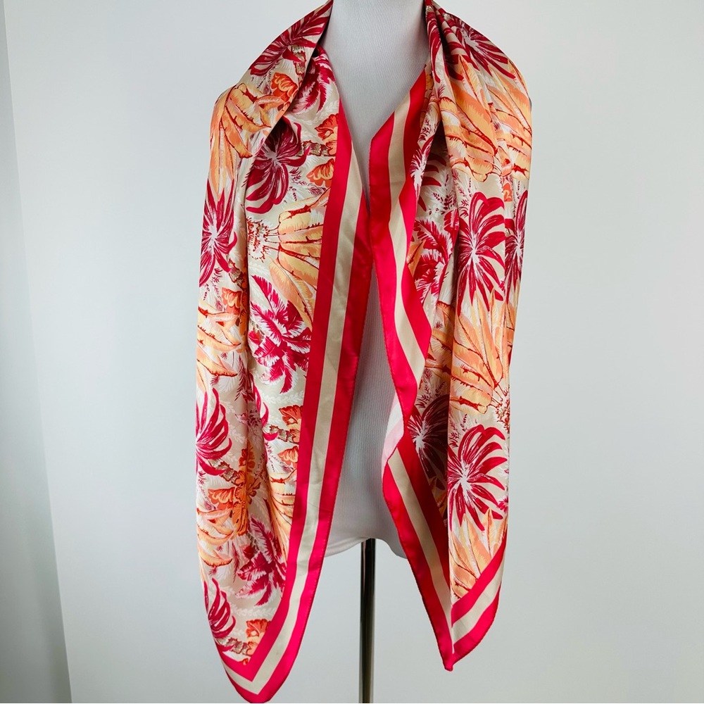 J. McLaughlin Coral Floral Scarf